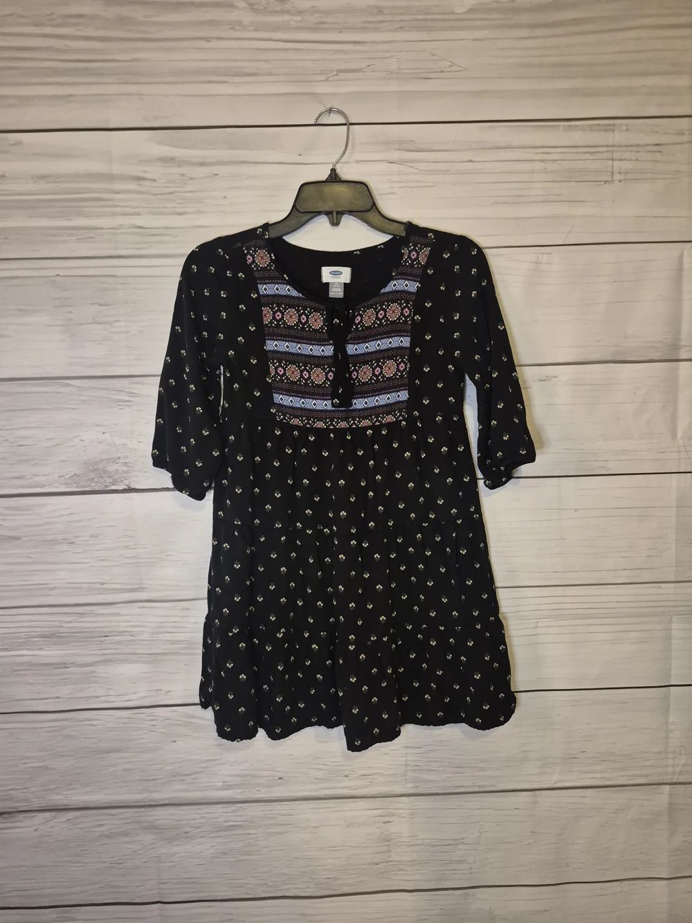 Old Navy Black Girls' Boho Embroidered Tunic Dress